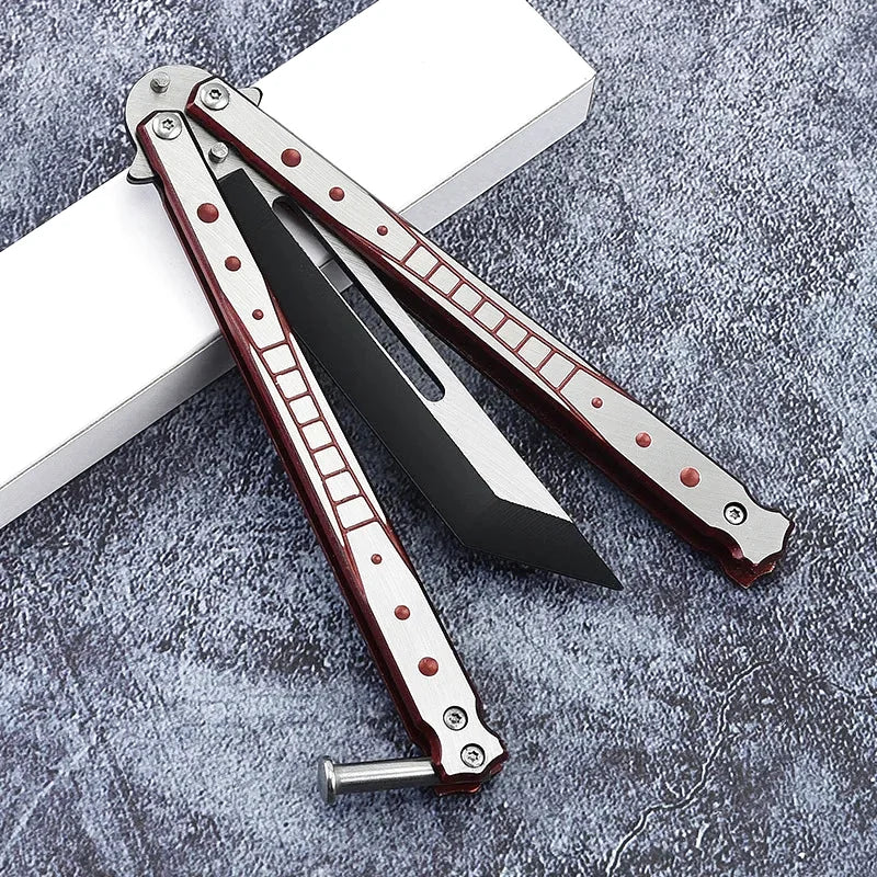 Hongchun Couteau d'entraînement papillon Shaker Outil d'entraînement au couteau  papillon (argent 